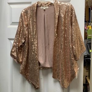 Living Doll Rose Gold Sequined Jacket XL